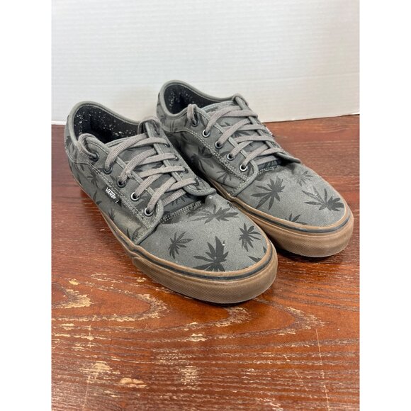 Vans Ultracush Pro Low-Top Skate Shoes US 13 Mens Gray Cannabis Leaf Pattern - Picture 2 of 7